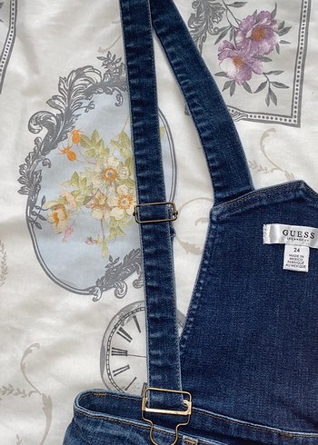 Kadın Lacivert Kot Mini Salopet - Görsel 3