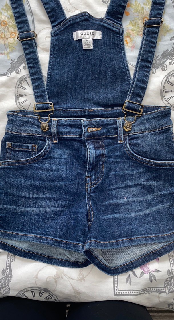 Kadın Lacivert Kot Mini Salopet - Görsel 2