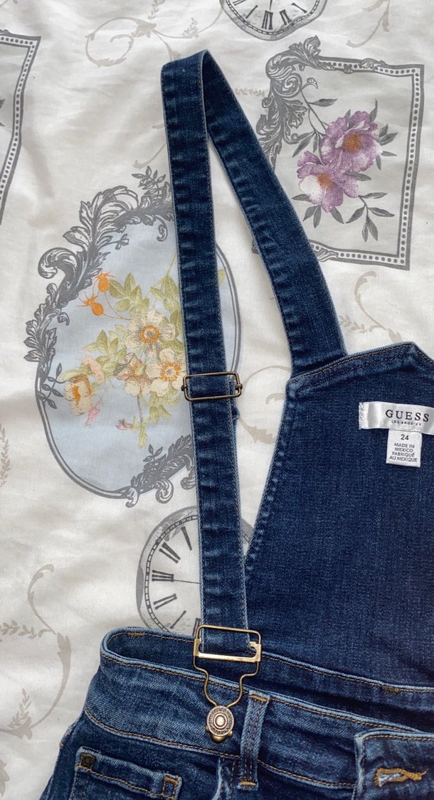 Kadın Lacivert Kot Mini Salopet - Görsel 3