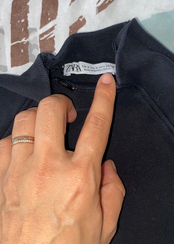 Siyah Boğazlı, Kemerli Kadın Crop Top - Görsel 4