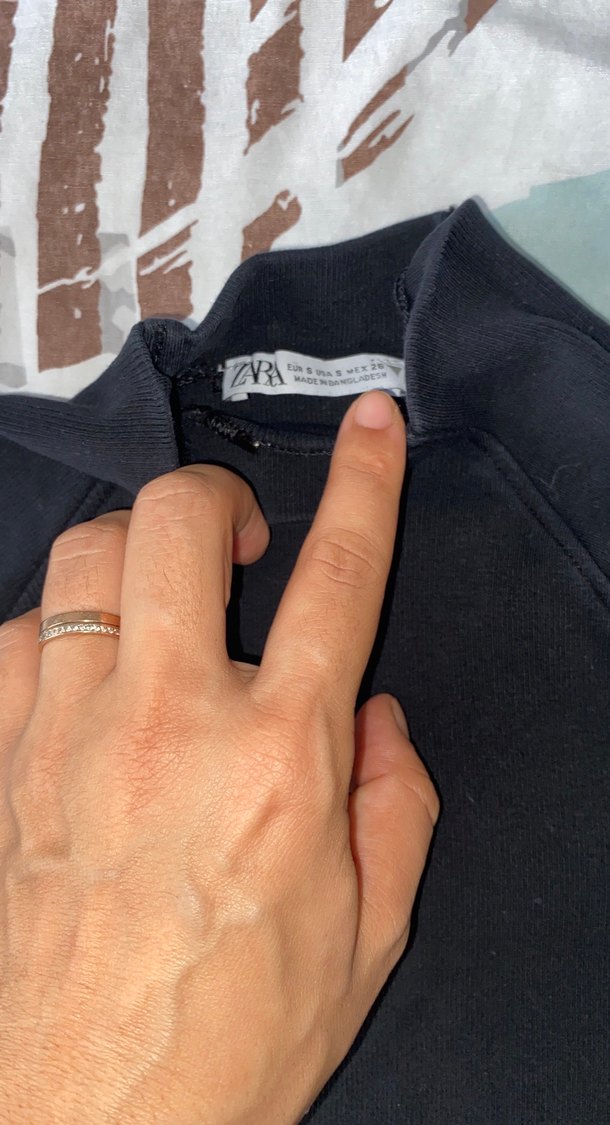 Siyah Boğazlı, Kemerli Kadın Crop Top - Görsel 4