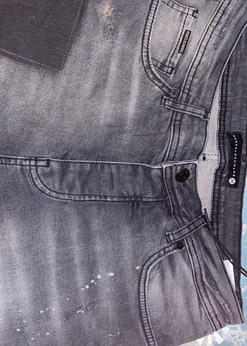 Düğmeli Gri Erkek Denim Şort - Görsel 3