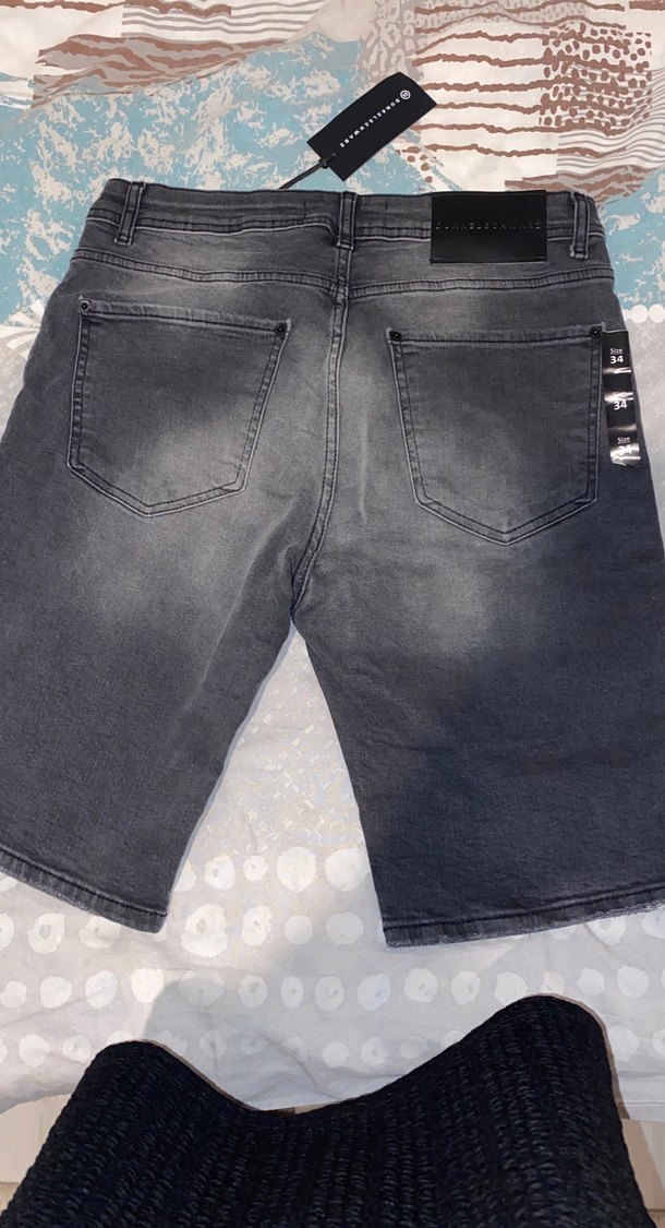 Düğmeli Gri Erkek Denim Şort - Görsel 2