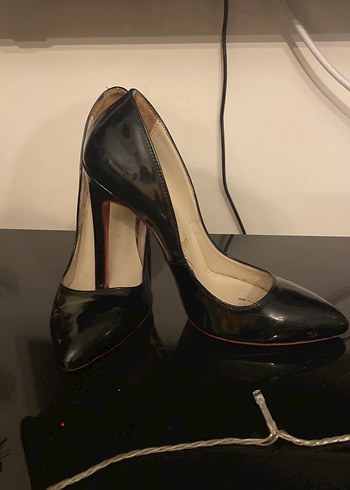 Siyah Parlak Rugan Stiletto Topuklu Kadın Ayakkabı - Görsel 5