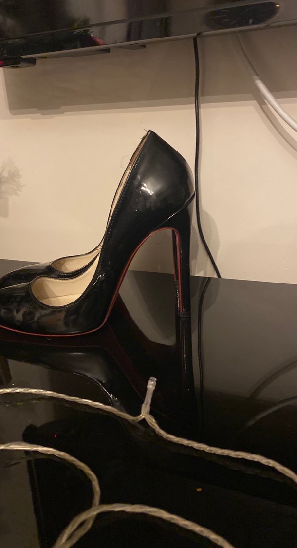 Siyah Parlak Rugan Stiletto Topuklu Kadın Ayakkabı - Görsel 3