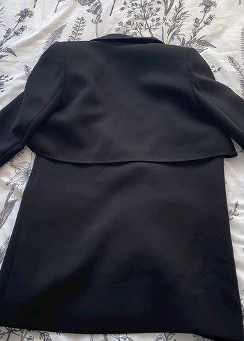 Uzun Siyah Kadın Blazer Ceket - Görsel 8