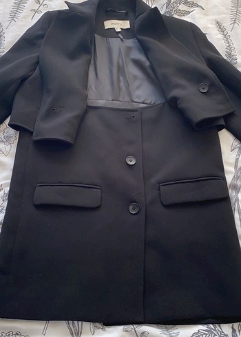 Uzun Siyah Kadın Blazer Ceket - Görsel 7