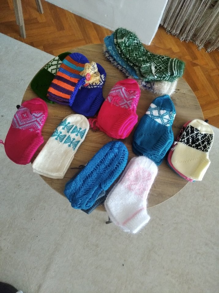 Renkli Kız Çorapları, Örgü Kumaş - Görsel 2