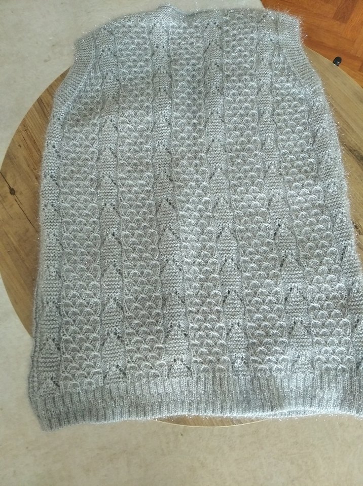 Gri Örgü Kadın Süveter V Yaka - Görsel 2