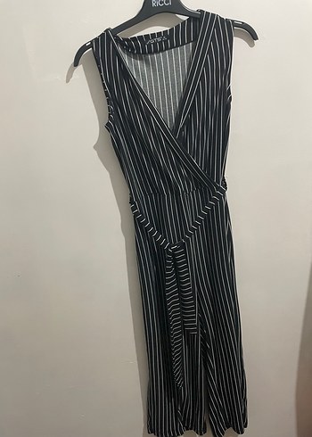 Diğer Kadın Siyah Çizgili Uzun Tulum
