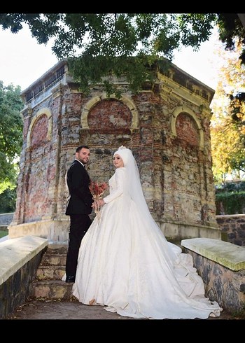 Yeşil Drapeli Straplez Uzun Kına Elbisesi - Görsel 6