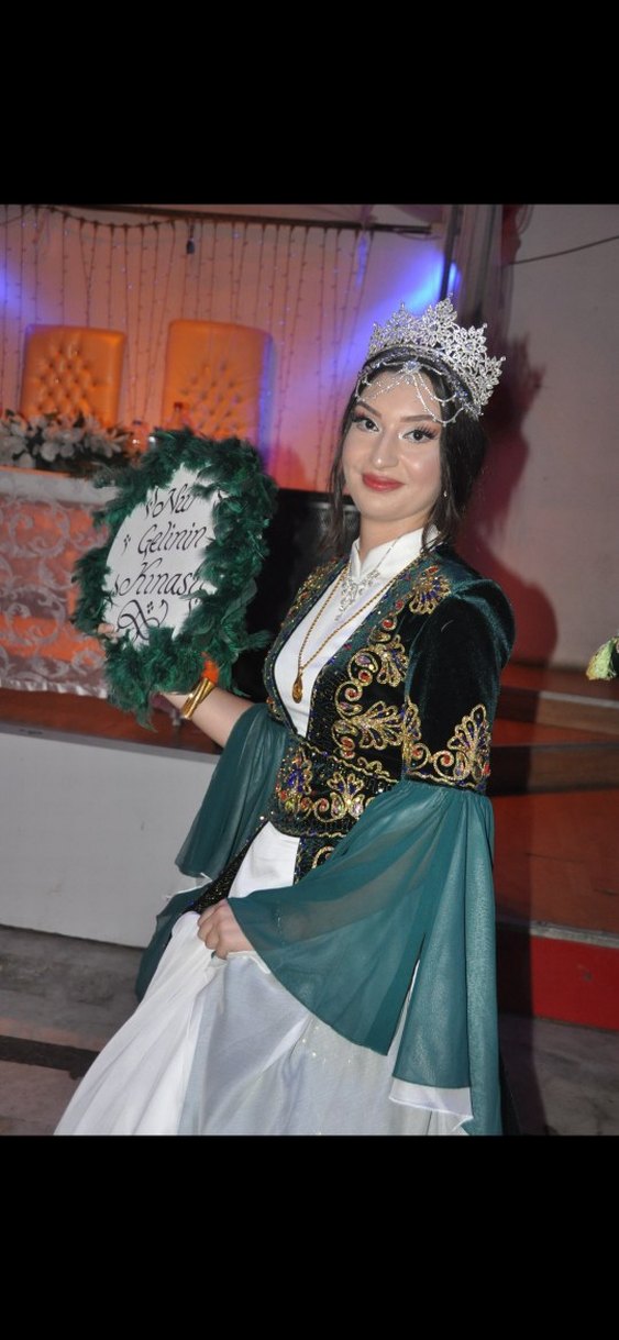 Yeşil Drapeli Straplez Uzun Kına Elbisesi - Görsel 2