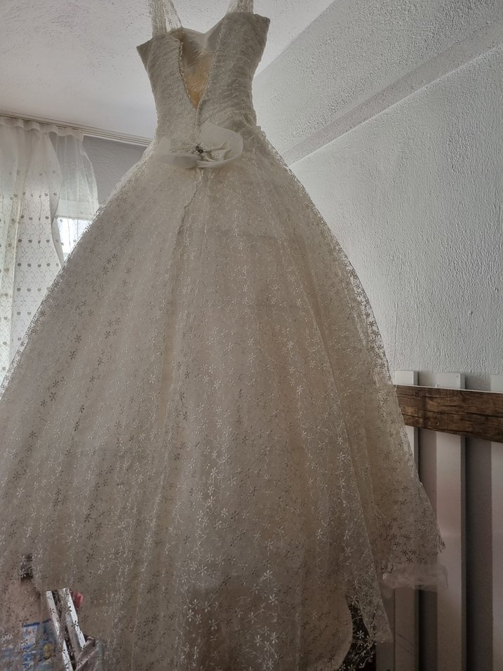 Parıltılı Straplez Vintage Prenses Gelinlik - Görsel 3