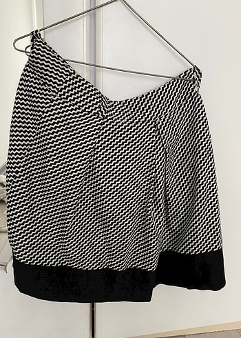 Zebra Desenli Pilili Mini Etek - Görsel 3