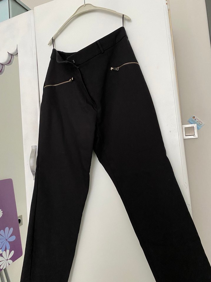 Siyah Süet Midi Kadın Pantolon - Görsel 2