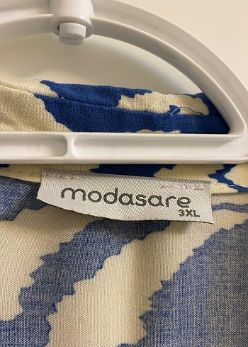 Mavi Bohem V Yaka Uzun Kadın Tunik - Görsel 3