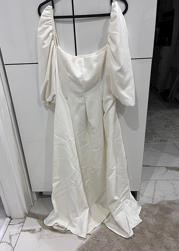 Uzun Beyaz Bohem Gelinlik - Görsel 5