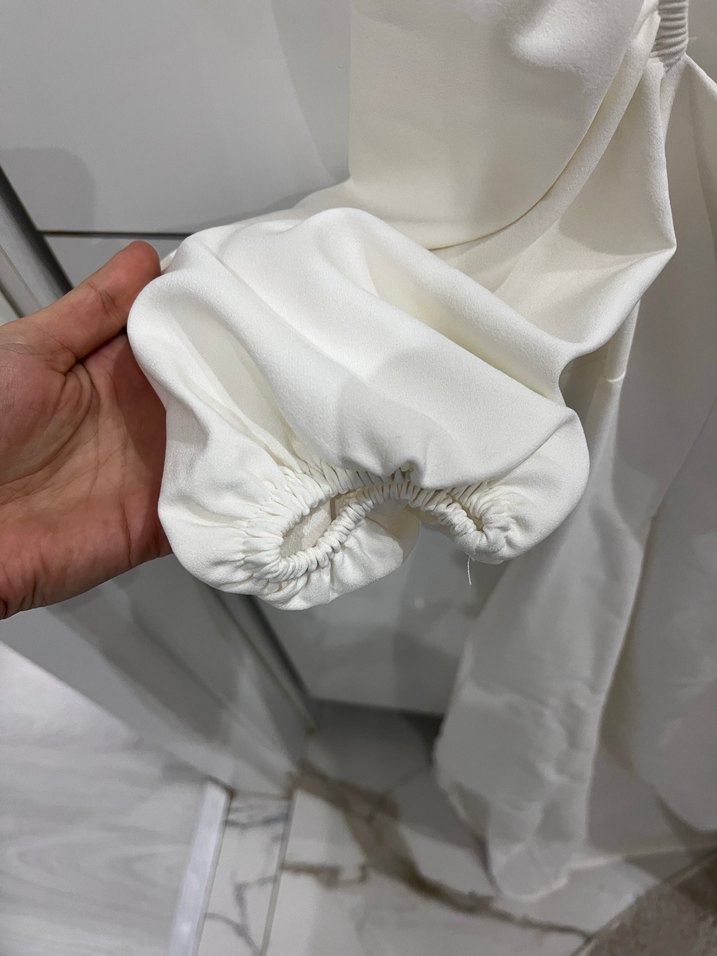 Uzun Beyaz Bohem Gelinlik - Görsel 3