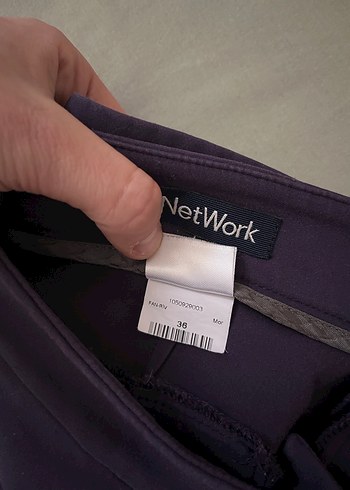 Mor Kadın Ofis Pantolonu, Orta Boy, Düz Kesim - Görsel 4