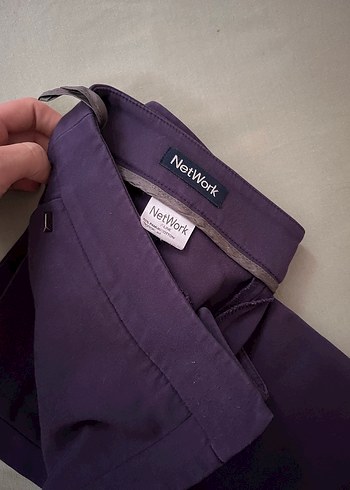 Mor Kadın Ofis Pantolonu, Orta Boy, Düz Kesim - Görsel 6