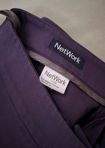 Mor Kadın Ofis Pantolonu, Orta Boy, Düz Kesim - Görsel 5