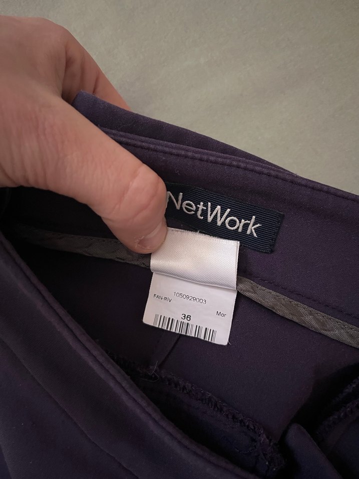 Mor Kadın Ofis Pantolonu, Orta Boy, Düz Kesim - Görsel 4