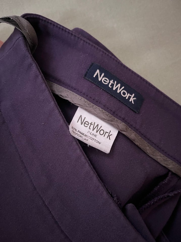 Mor Kadın Ofis Pantolonu, Orta Boy, Düz Kesim - Görsel 5
