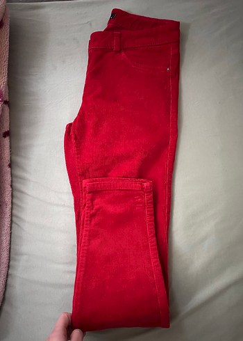 adL Kırmızı Kadın kadife Pantolon - Görsel 8