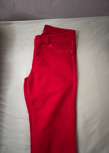 adL Kırmızı Kadın kadife Pantolon - Görsel 5