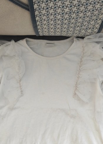 Kız Çocuk Beyaz Uzun Kollu Keten Bluz - Görsel 2