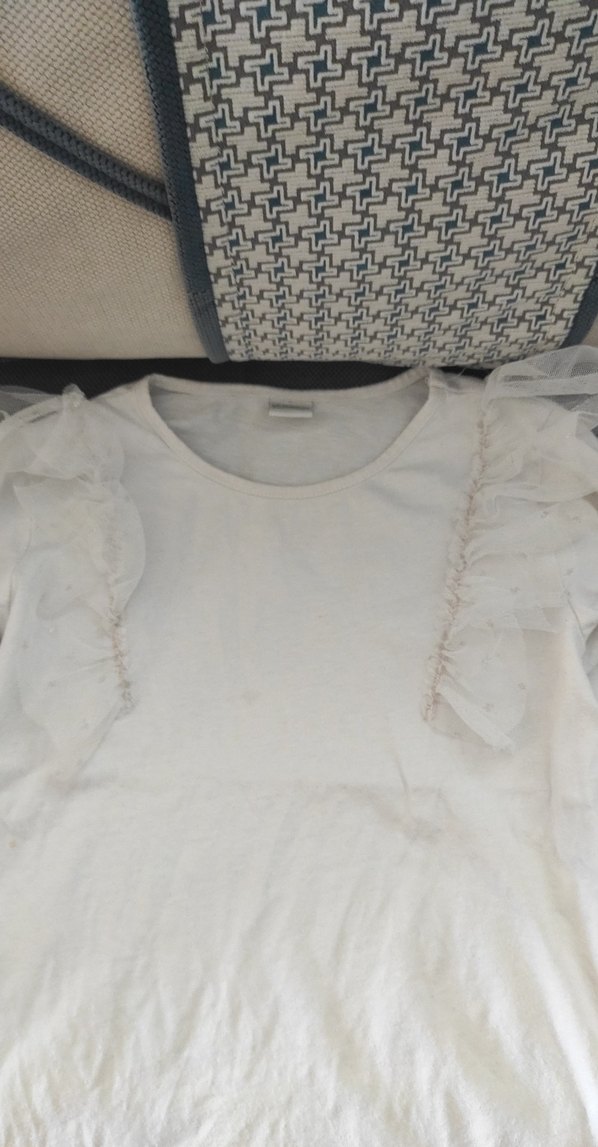 Kız Çocuk Beyaz Uzun Kollu Keten Bluz - Görsel 2