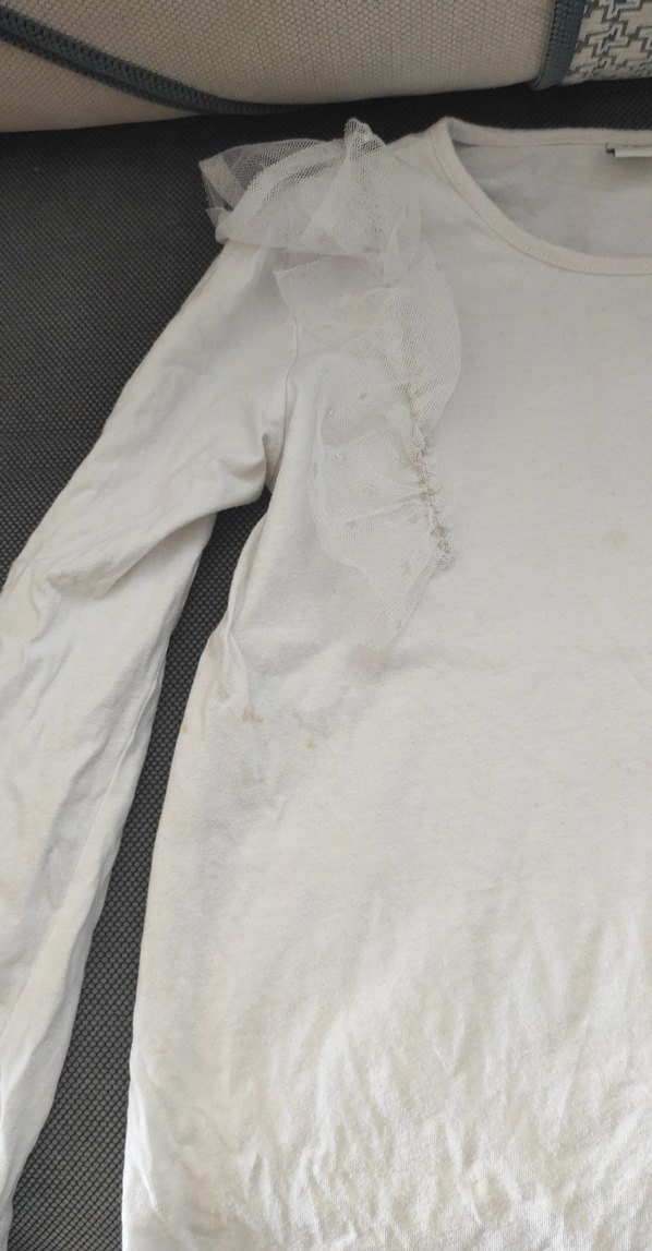 Kız Çocuk Beyaz Uzun Kollu Keten Bluz - Görsel 3