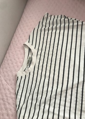 Çizgili Pamuklu Hamile Tişörtü - Görsel 3