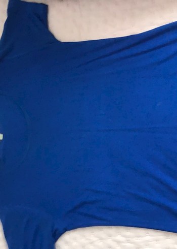 Mavi Kısa Kollu Hamile Tişörtü - Görsel 3