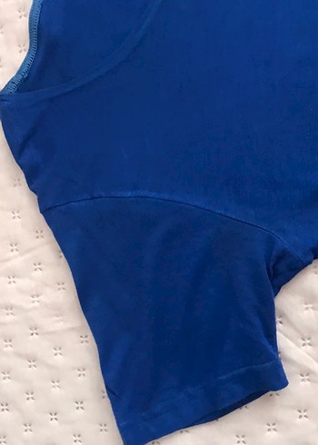 Mavi Kısa Kollu Hamile Tişörtü - Görsel 2