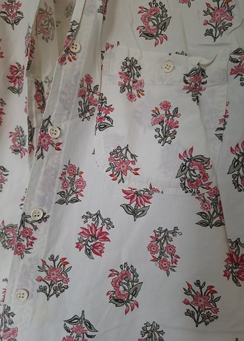 Pamuklu Çiçek Desenli Bohem Gömlek - Görsel 2