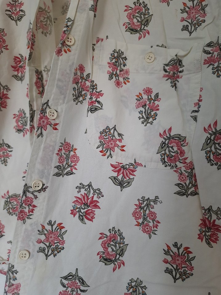 Pamuklu Çiçek Desenli Bohem Gömlek - Görsel 2
