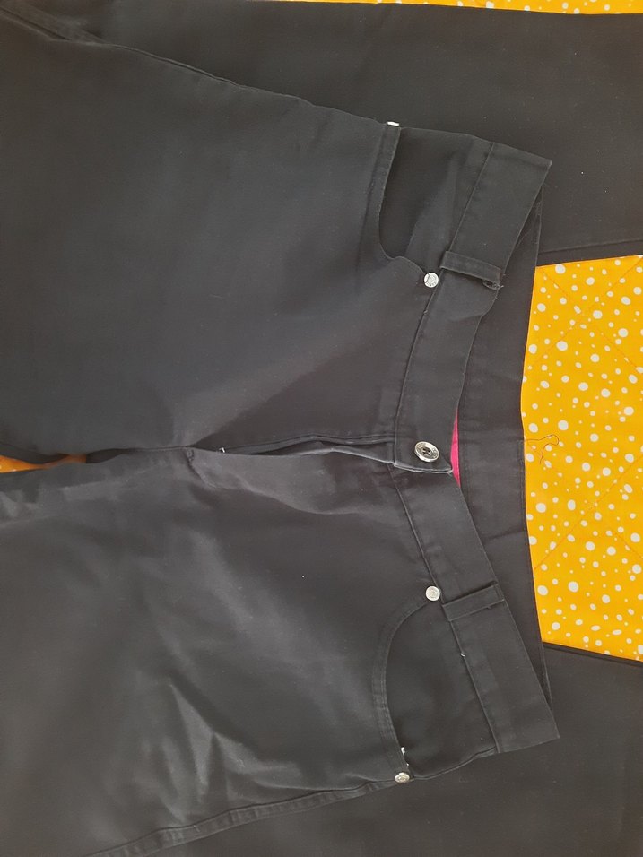 Düğmeli Siyah Kumaş Okul Pantolonu - Görsel 5