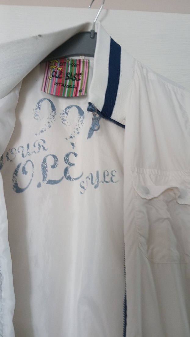 Beyaz Fermuarlı Uzun Kollu Kadın yağmurluk - Görsel 5