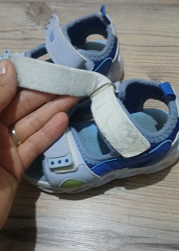 24 Beden mavi Renk Vicco Erkek Çocuk Gri Mavi Cırtlı Sandalet
