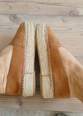 Bej Kadın Süet Dolgu Topuk Espadril - Görsel 2