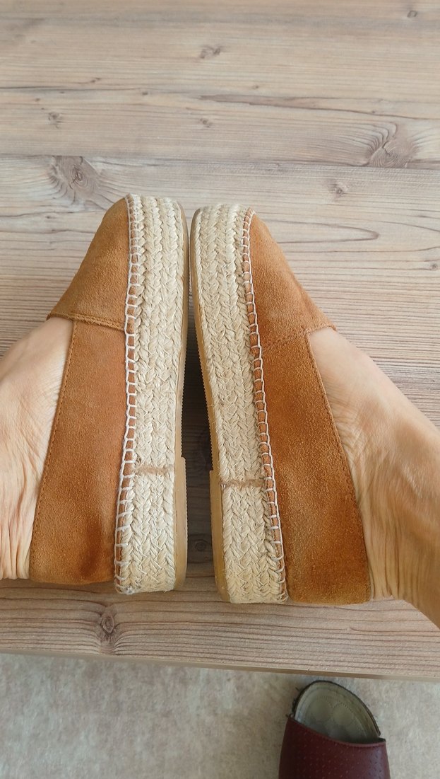 Bej Kadın Süet Dolgu Topuk Espadril - Görsel 2