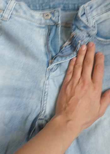 paçaları taşlı desenli kapri kot - Görsel 5