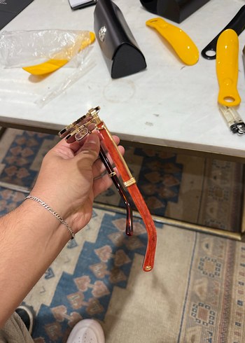 Cartirr Şeffaf Koyu Altın Renk Unisex Güneş Gözlüğü - Görsel 4