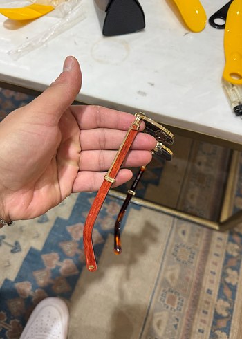 Cartirr Şeffaf Koyu Altın Renk Unisex Güneş Gözlüğü - Görsel 3