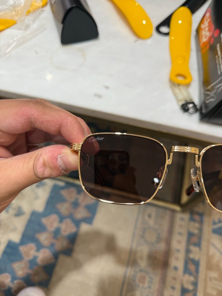 Cartirr Şeffaf Koyu Altın Renk Unisex Güneş Gözlüğü - Görsel 2