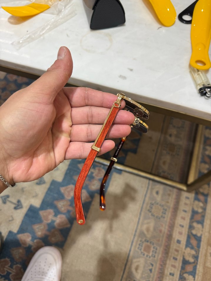 Cartirr Şeffaf Koyu Altın Renk Unisex Güneş Gözlüğü - Görsel 3