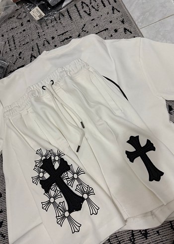 CHROME HEARTS Beyaz Erkek Kısa Kollu Baskılı Tişört - Görsel 5