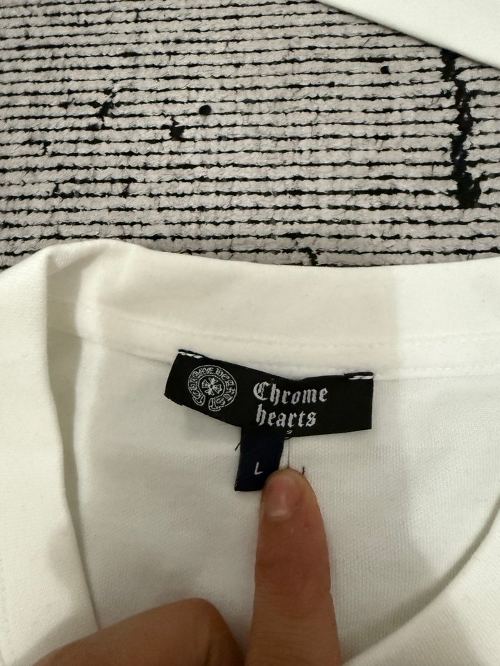 CHROME HEARTS Beyaz Erkek Kısa Kollu Baskılı Tişört - Görsel 3