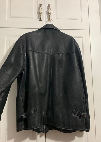 Erkek Siyah Deri Biker Ceket - Görsel 3